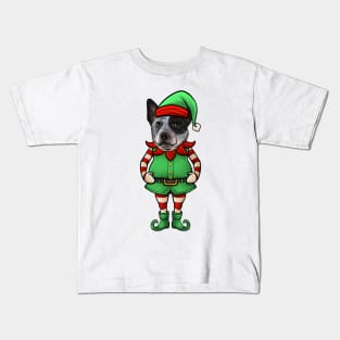 Australian Cattle Dog Christmas Elf Kids T-Shirt